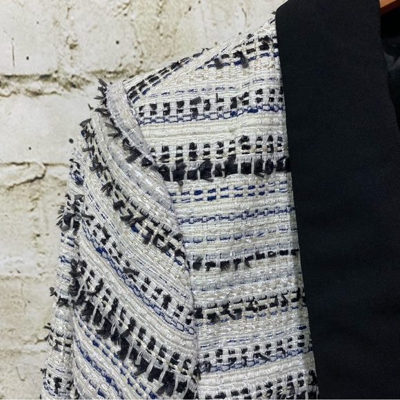 NWT Sugar Lips Black Cream Metallic Weave Tweed Blazer Jacket - Picture 2 of 6